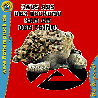 abschlusspr&uuml;che f&uuml;r abschluss t shirts - Raus aus der Deckung! (Vorderseite)