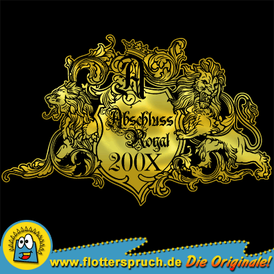 abschlussshirts mit abschlussmotiven - Abschluss Royal mit L&ouml;wen (Vorderseite)