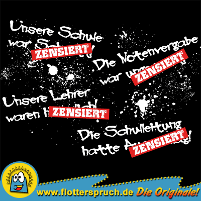 Abschlussmotiv "Zensiert" f&uuml;r Abschlussshirts - Front
