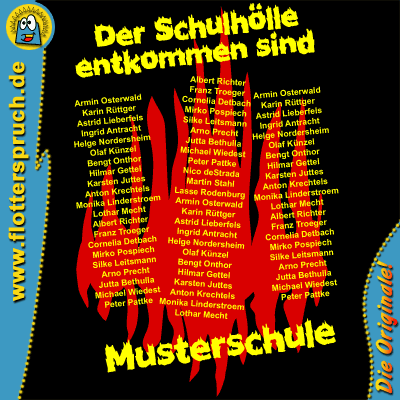 witzige Abschlussmotive f&uuml;r abschlussshirts - Endlich raus aus der H&ouml;lle (R&uuml;ckseite)