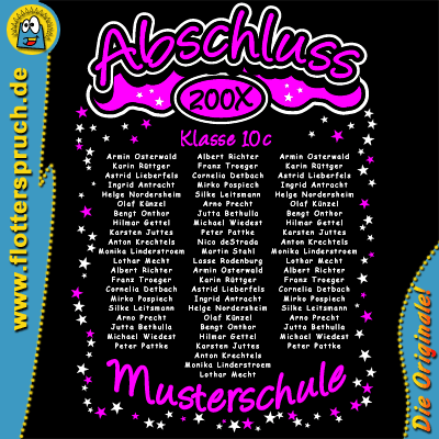 Abschlussmotiv f&uuml;r Abschlussshirts - Back