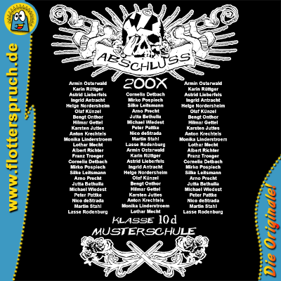 Abschlussmotiv f&uuml;r Abschlussshirts - Back