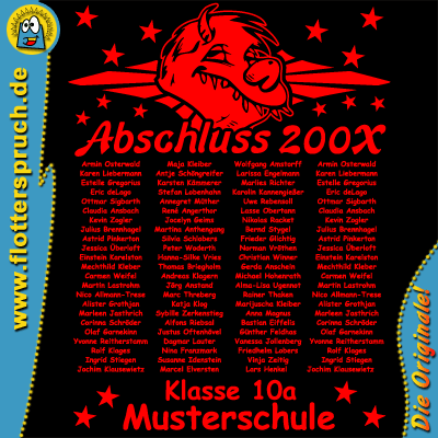 Abschlussmotiv f&uuml;r Abschlussshirts - Back