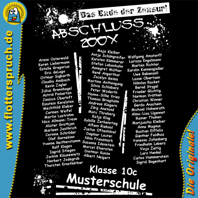 Abschlussmotiv f&uuml;r Abschlussshirts - Back
