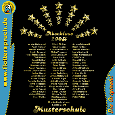 Abschlussmotiv Stars (Gold) – Abschlusspolos, Abschlusspullis mit coolen Abschlussmotiven!