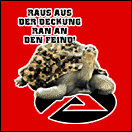 abschlussmotiv „Deckung“ für abschlussshirts  „Raus aus der Deckung! Ran an den Feind!“